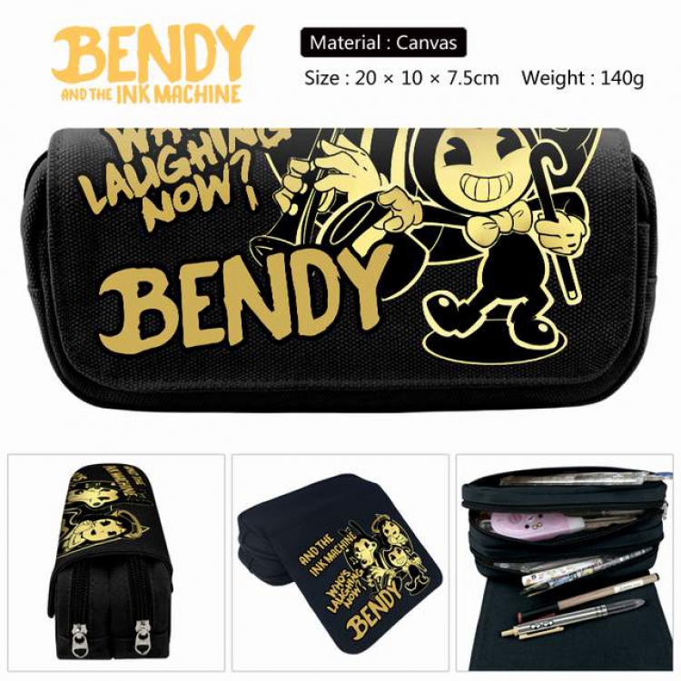 Bendy Anime double layer multifunctional canvas pencil bag stationery box wallet 20X10X7.5CM 140G