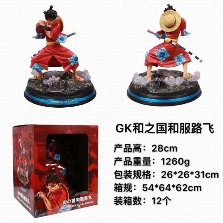 One Piece GK Monkey D. Luffy Boxed Figure Decoration Model 28CM 1260G a box of 12