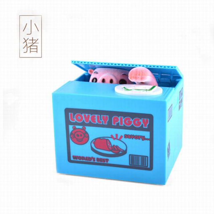 Pink pig stealing money to eat money piggy bank（Without battery）12X10X9CM