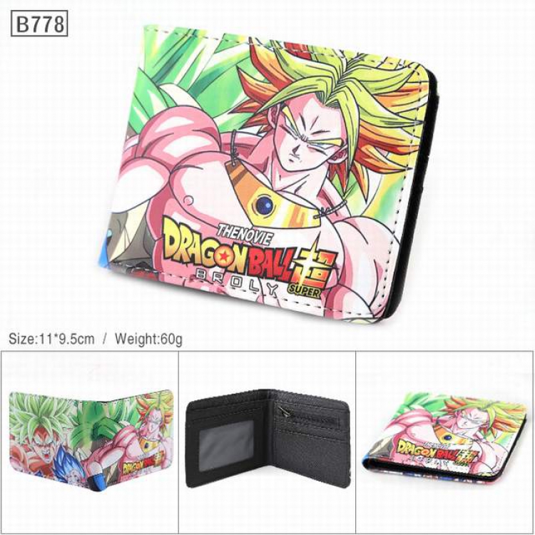 Dragon Ball Full color PU twill two fold short wallet 11X9.5CM 60G-B778