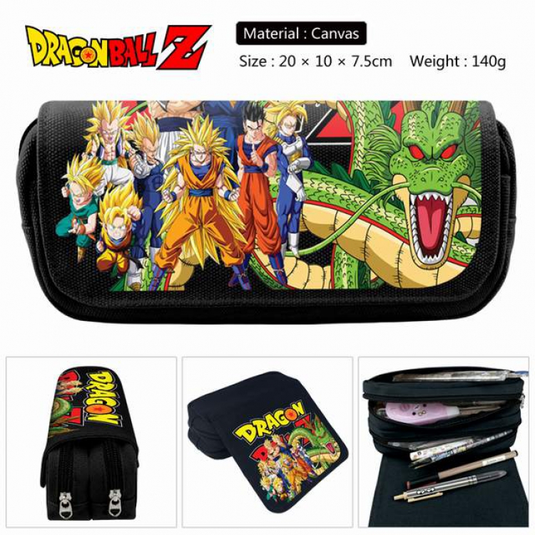 Dragon Ball  Anime double layer multifunctional canvas pencil bag stationery box wallet 20X10X7.5CM 140G Style G