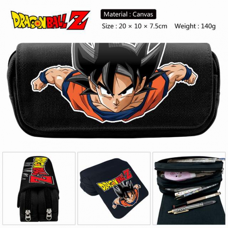 Dragon Ball  Anime double layer multifunctional canvas pencil bag stationery box wallet 20X10X7.5CM 140G Style F