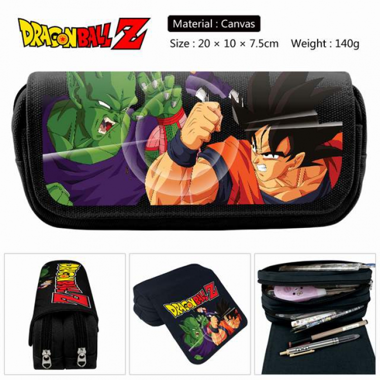 Dragon Ball  Anime double layer multifunctional canvas pencil bag stationery box wallet 20X10X7.5CM 140G Style D