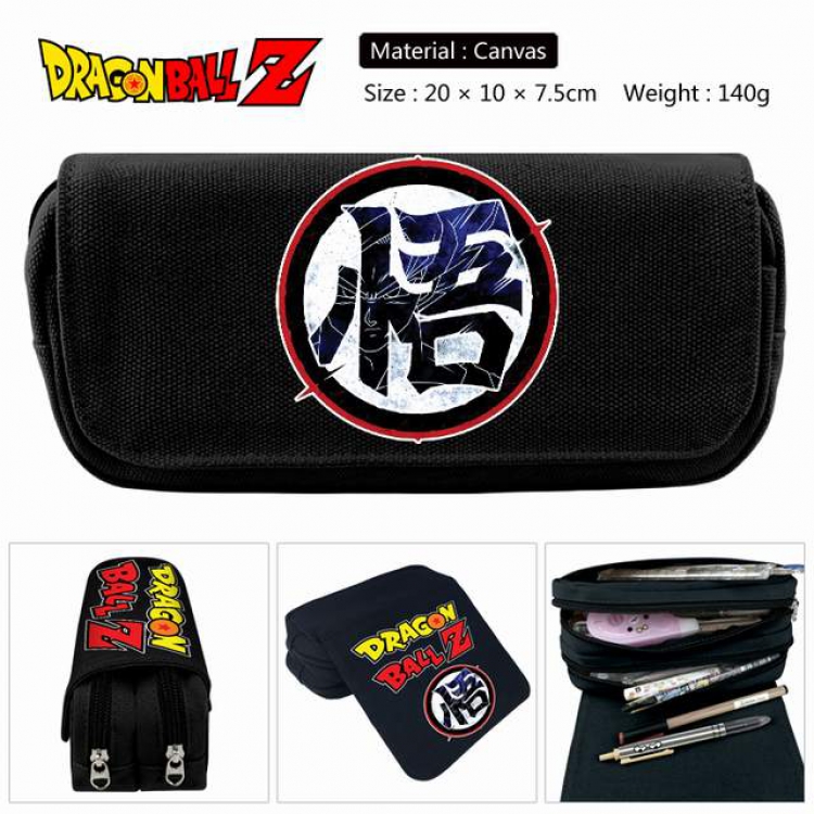 Dragon Ball  Anime double layer multifunctional canvas pencil bag stationery box wallet 20X10X7.5CM 140G Style E