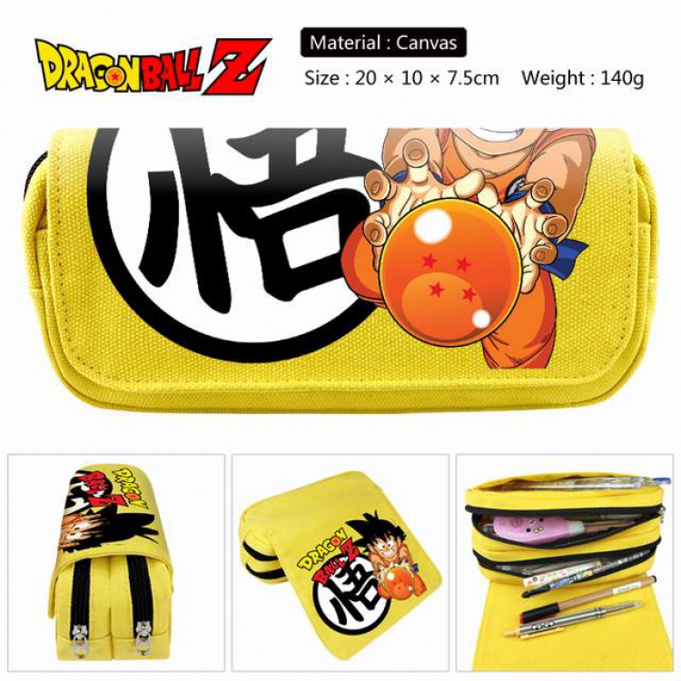 Dragon Ball  Anime double layer multifunctional canvas pencil bag stationery box wallet 20X10X7.5CM 140G Style A