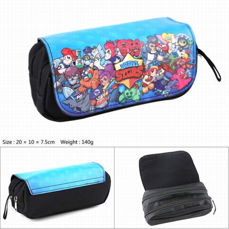 Brawl Stars Double zipper PU pencil case 20X10X7.5M 140G Style B