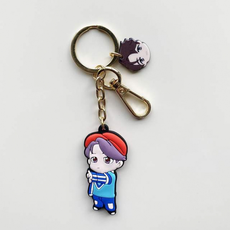 BTS JIMIN Cartoon Double-sided Soft Keychain Pendant  5X5.5CM 20G a set price for 5 pcs