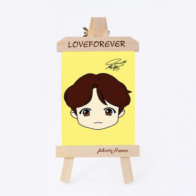 BTS SUGA Q version solid wood frame creative easel 6 inches a set price for 5 pcs