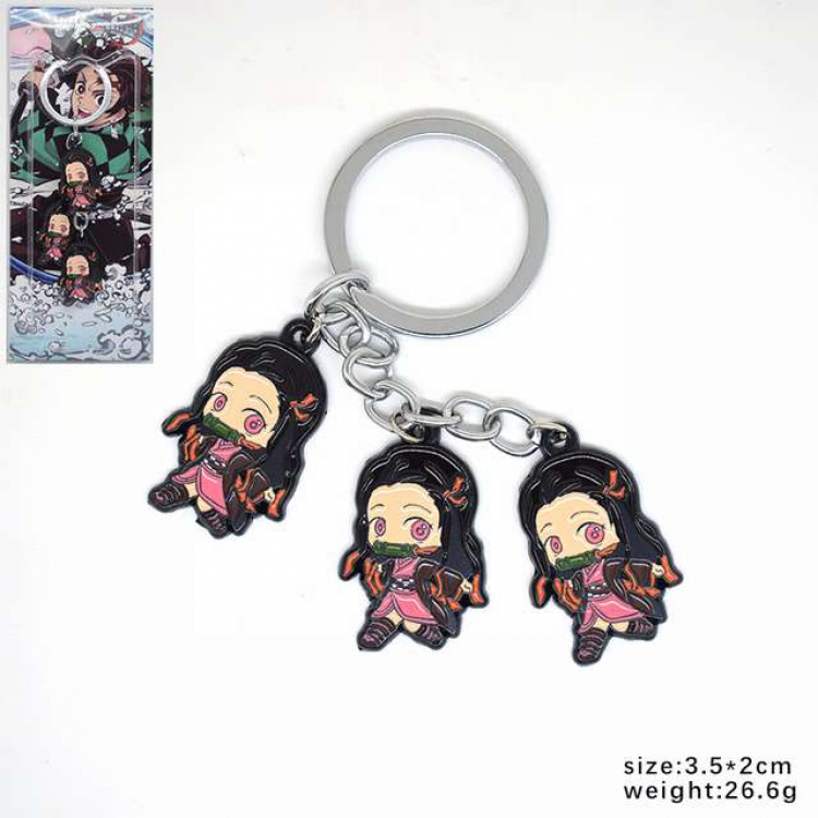 Demon Slayer Kimets Kamado Nezuko Keychain pendant 3.5X2CM 26.6G