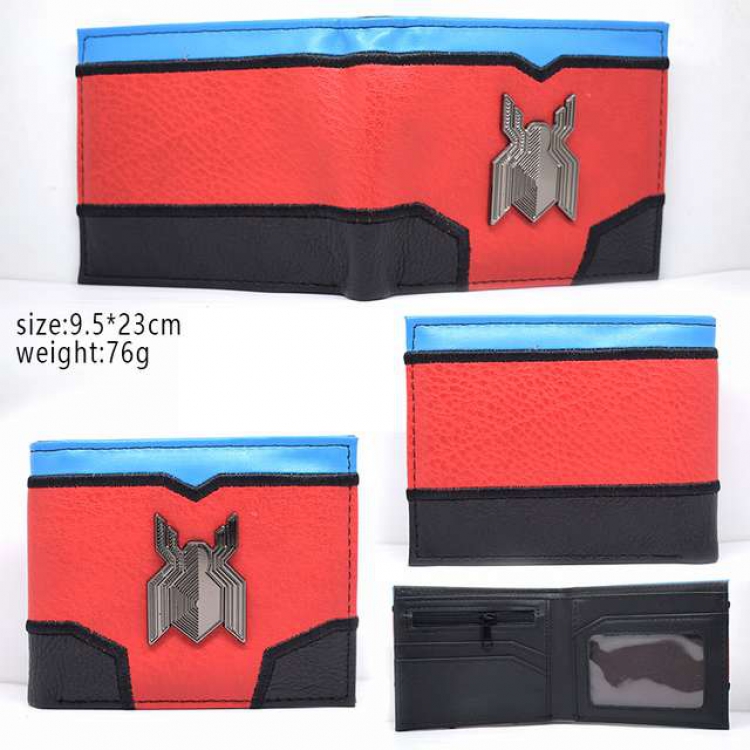 Spiderman Buttonless PU bi-fold wallet red 9.5X23CM 76G