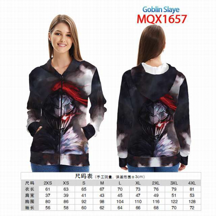 Goblin Slayer Full color zipper hooded Patch pocket Coat Hoodie 9 sizes from XXS to 4XL MQX 1657