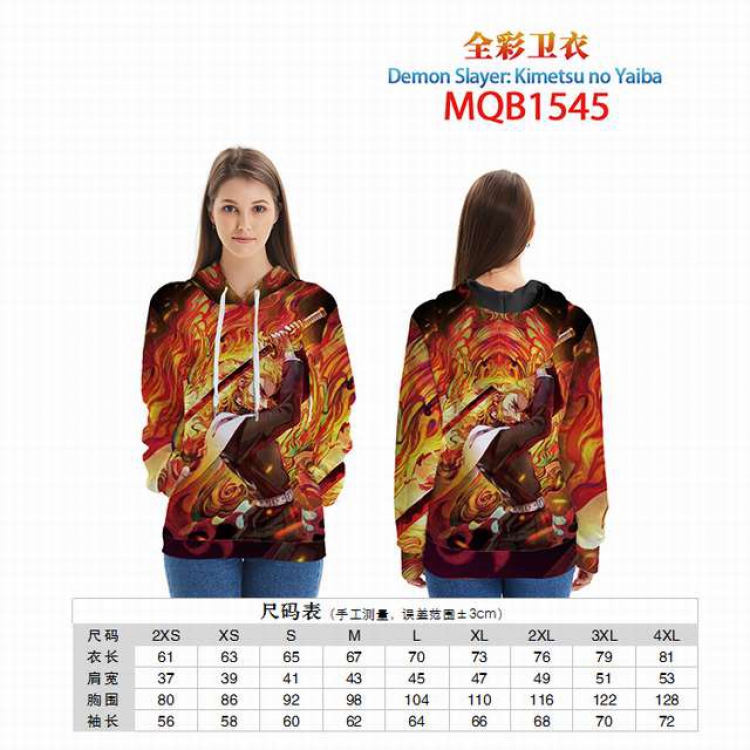 Demon Slayer Kimets Full color zipper hooded Patch pocket Coat Hoodie 9 sizes from XXS to 4XL MQB1545