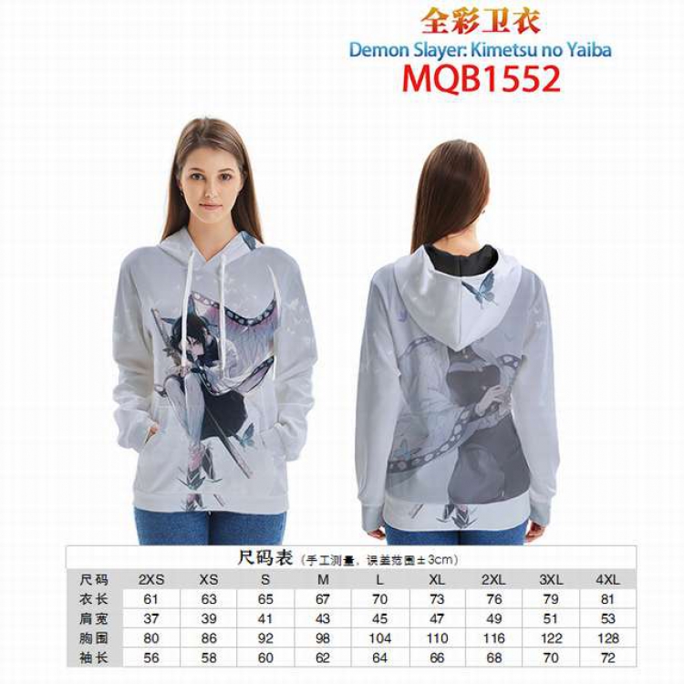 Demon Slayer Kimets Full color zipper hooded Patch pocket Coat Hoodie 9 sizes from XXS to 4XL MQB1552