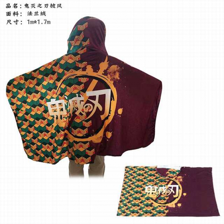 Demon Slayer Kimets  Tomioka Giyuu Full Color COS Kimono Flannel Cape Coat 1X1.7M