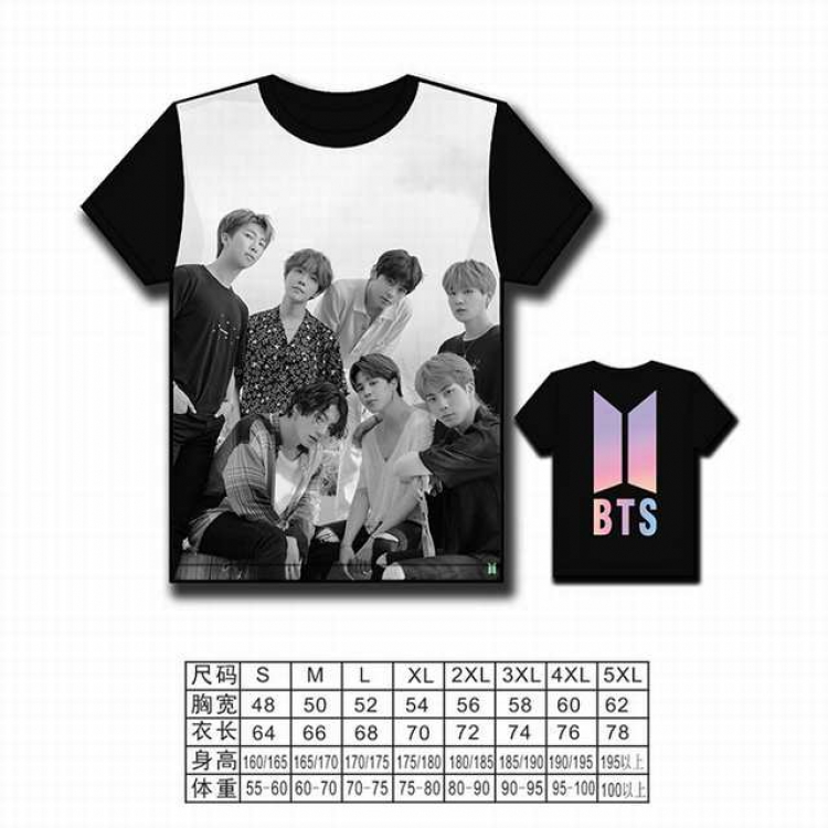 BTS Korean star combination full color printed short-sleeved T-shirt S M L XL 2XL 3XL 4XL 5XL