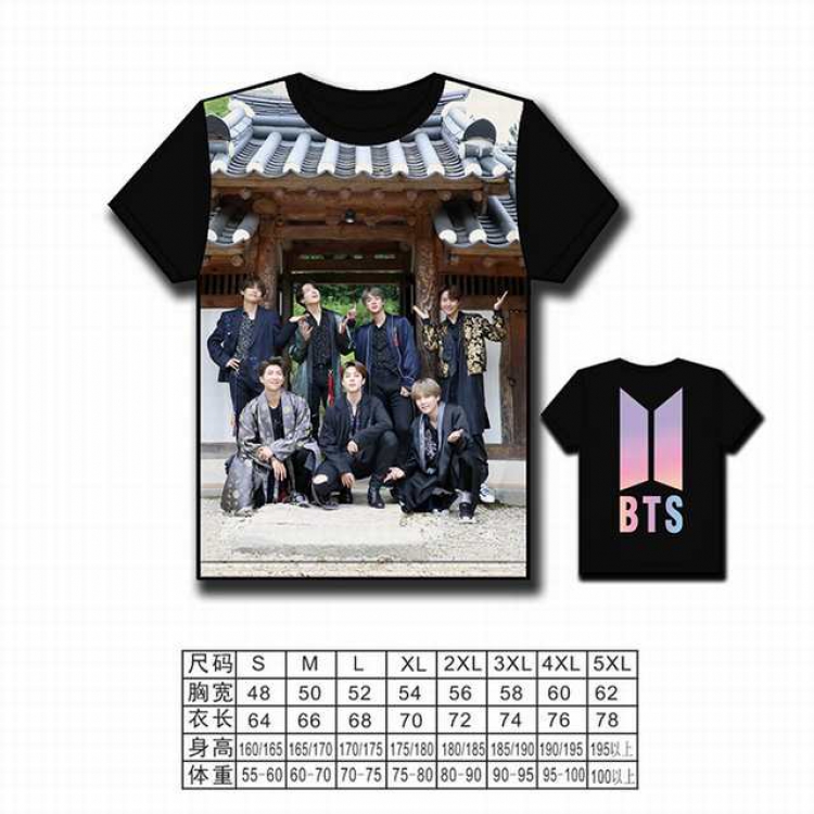 BTS Korean star combination full color printed short-sleeved T-shirt S M L XL 2XL 3XL 4XL 5XL