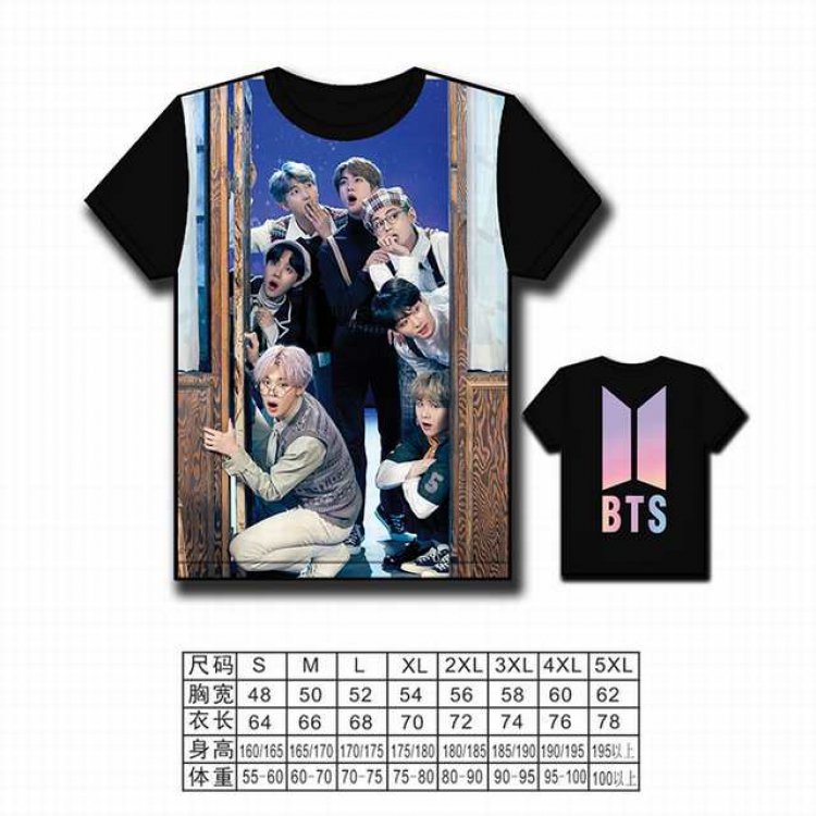 BTS Korean star combination full color printed short-sleeved T-shirt S M L XL 2XL 3XL 4XL 5XL