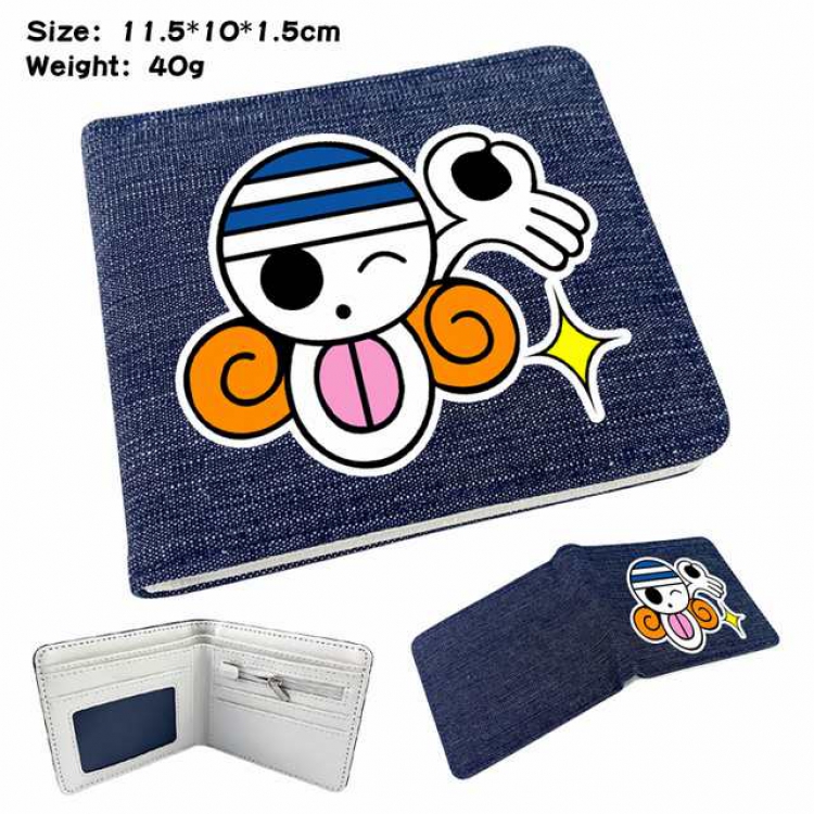 One Piece Nami Anime Printed denim color picture bi-fold wallet 11.5X10X1.5CM 40G