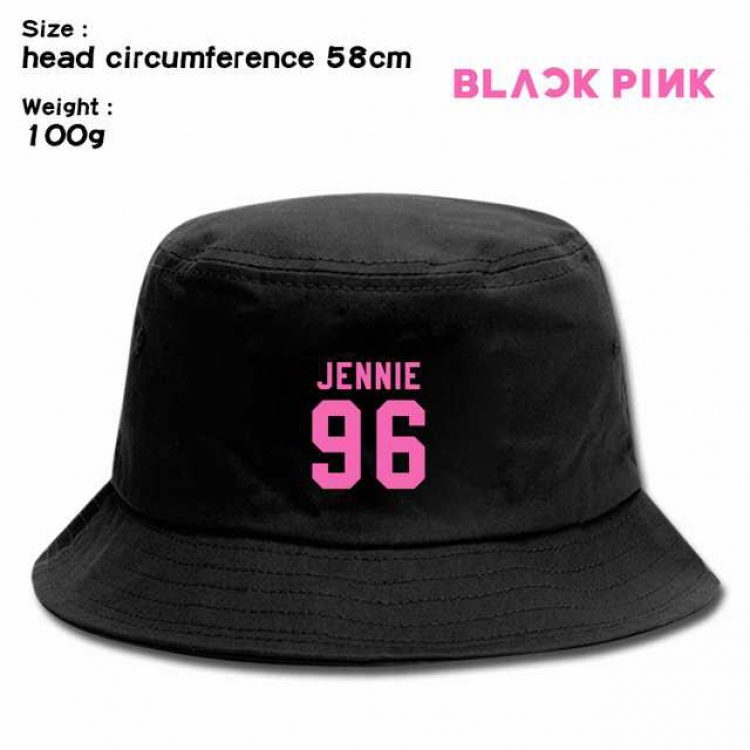 Black Pink Jennie Anime silkscreen canvas fisherman hat