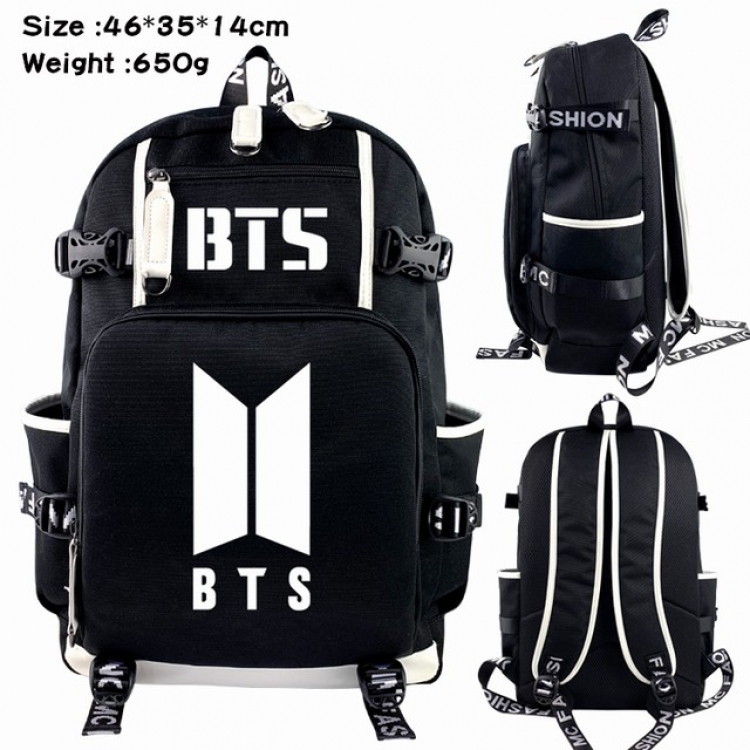 BTS Anime Backpack schoolbag 46X35X14CM 650G