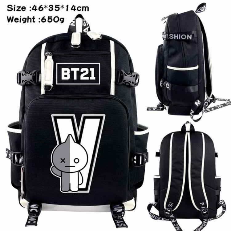 BTS Anime Backpack schoolbag 46X35X14CM 650G