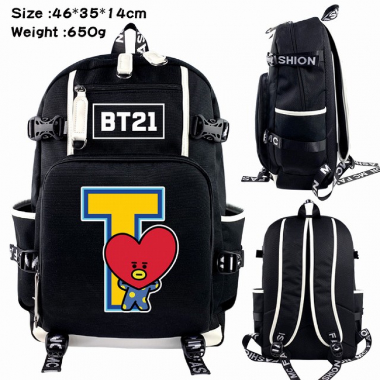 BTS Anime Backpack schoolbag 46X35X14CM 650G