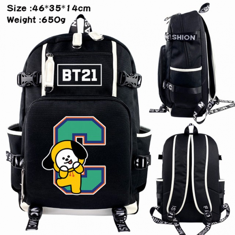 BTS Anime Backpack schoolbag 46X35X14CM 650G