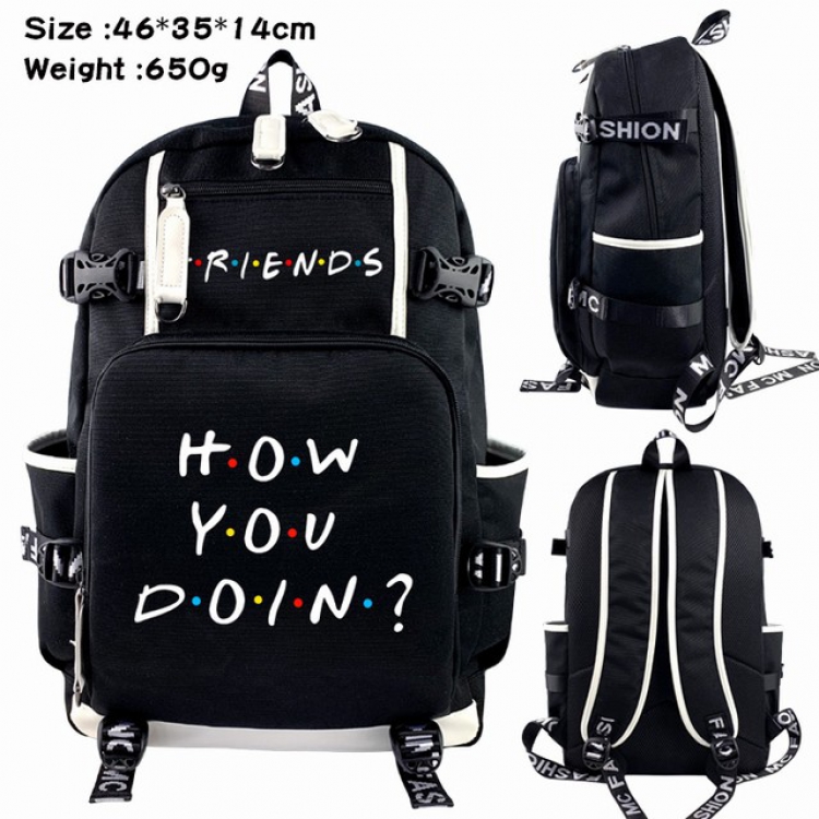 Friends Anime Backpack schoolbag 46X35X14CM 650G