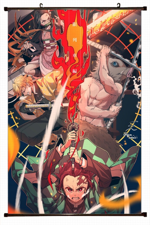 Demon Slayer Kimets Plastic pole cloth painting Wall Scroll 60X90CM preorder 3 days G4-50B NO FILLING