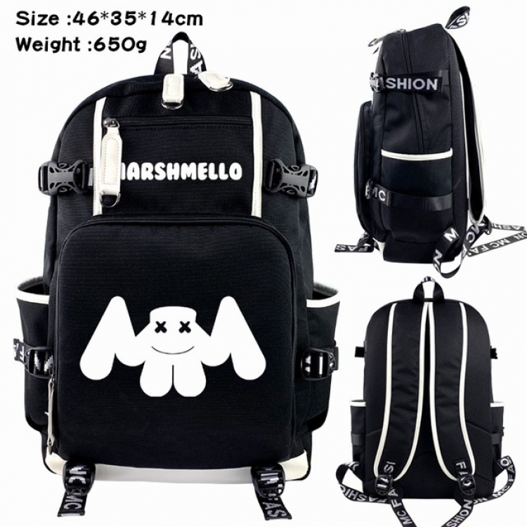 Marshmello Anime Backpack schoolbag 46X35X14CM 650G