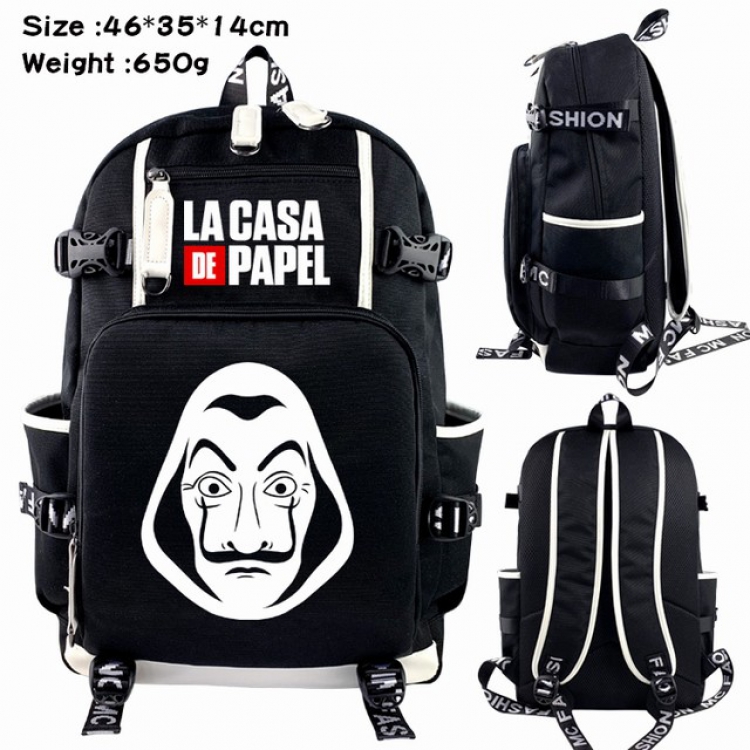 La casa de papel  Anime Backpack schoolbag 46X35X14CM 650G