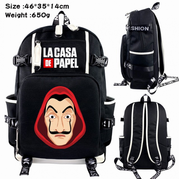 La casa de papel  Anime Backpack schoolbag 46X35X14CM 650G