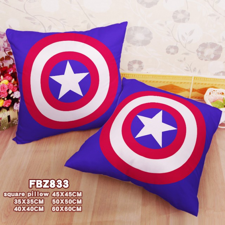 The Avengers Captain America Anime Double-sided full color pillow cushion 45X45CM-FBZ833