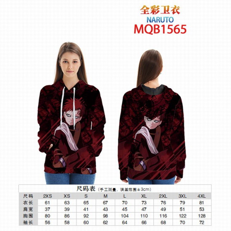 Hoodie Hat Naruto Full color zipper hooded Patch pocket Coat Hoodie 9 sizes from XXS to 4XL MQB1565