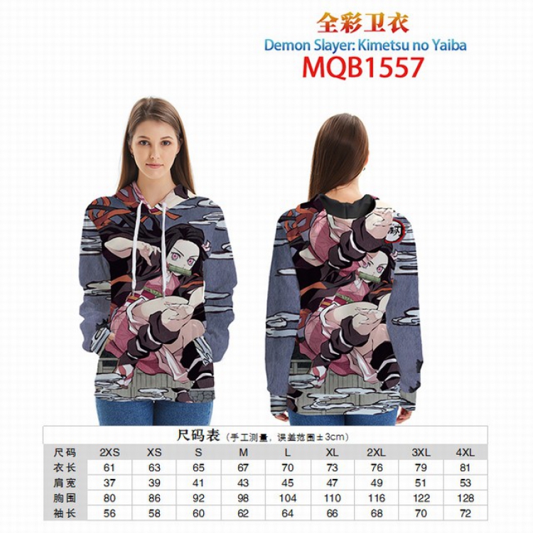 Demon Slayer Kimets Full color zipper hooded Patch pocket Coat Hoodie 9 sizes from XXS to 4XL MQB1557