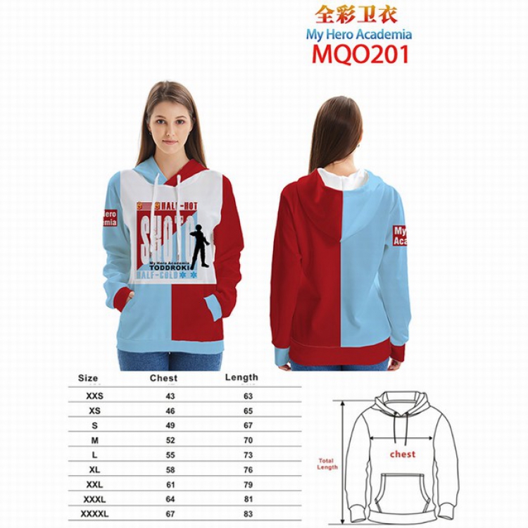 My Hero Academia Full Color Patch pocket Sweatshirt Hoodie EUR SIZE 9 sizes from XXS to XXXXL MQO201