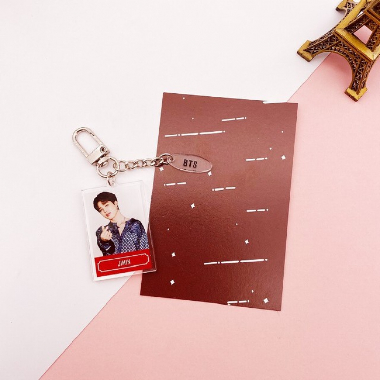 BTS JIMIN Keychain pendant about 7.5X11CM 20G a set price for 5 pcs