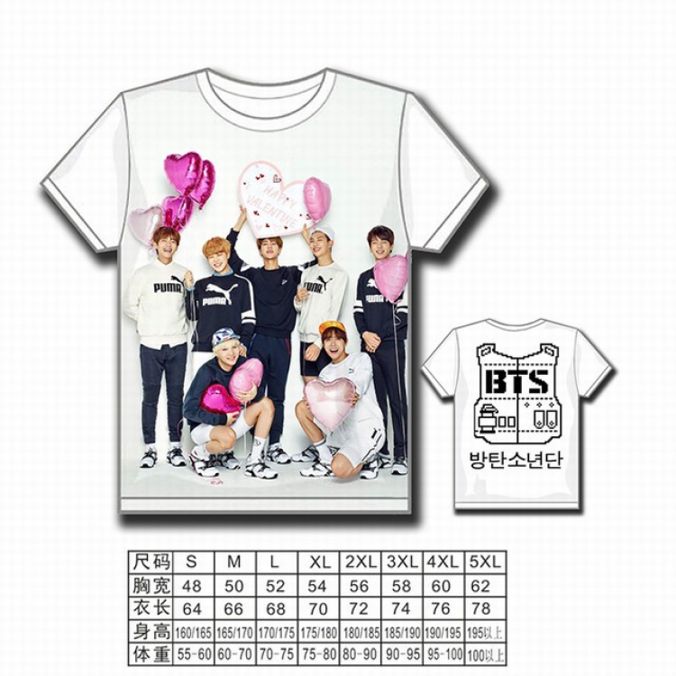 BTS Korean star combination full color printed short-sleeved T-shirt S M L XL 2XL 3XL 4XL 5XL