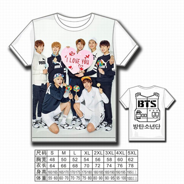 BTS Korean star combination full color printed short-sleeved T-shirt S M L XL 2XL 3XL 4XL 5XL