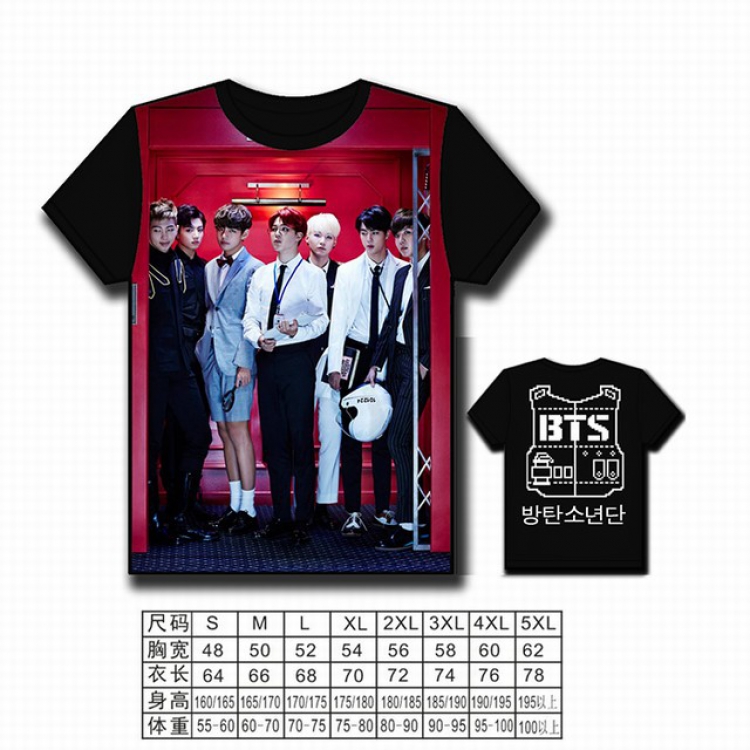 BTS Korean star combination full color printed short-sleeved T-shirt S M L XL 2XL 3XL 4XL 5XL