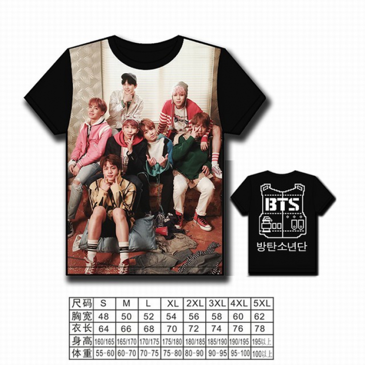 BTS Korean star combination full color printed short-sleeved T-shirt S M L XL 2XL 3XL 4XL 5XL