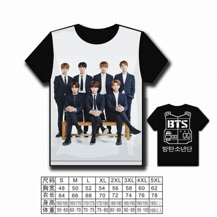 BTS Korean star combination full color printed short-sleeved T-shirt S M L XL 2XL 3XL 4XL 5XL