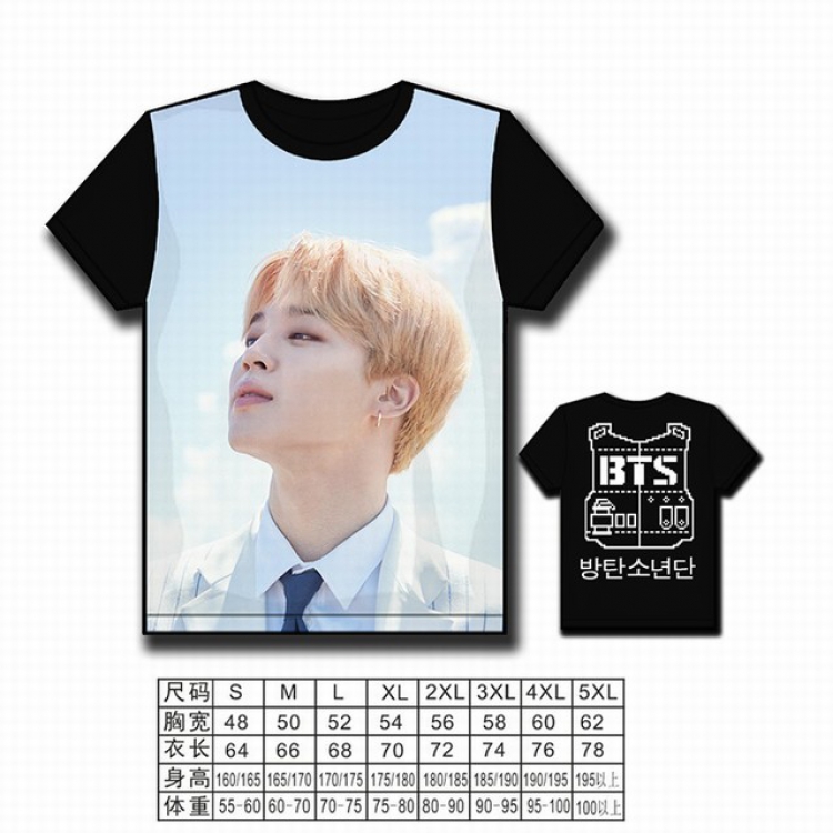 BTS Korean star full color printed short-sleeved T-shirt S M L XL 2XL 3XL 4XL 5XL