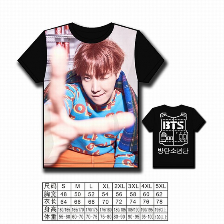 BTS Korean star full color printed short-sleeved T-shirt S M L XL 2XL 3XL 4XL 5XL