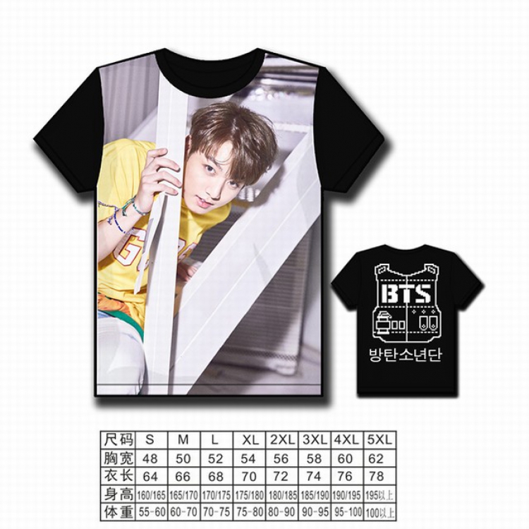 BTS Korean star full color printed short-sleeved T-shirt S M L XL 2XL 3XL 4XL 5XL