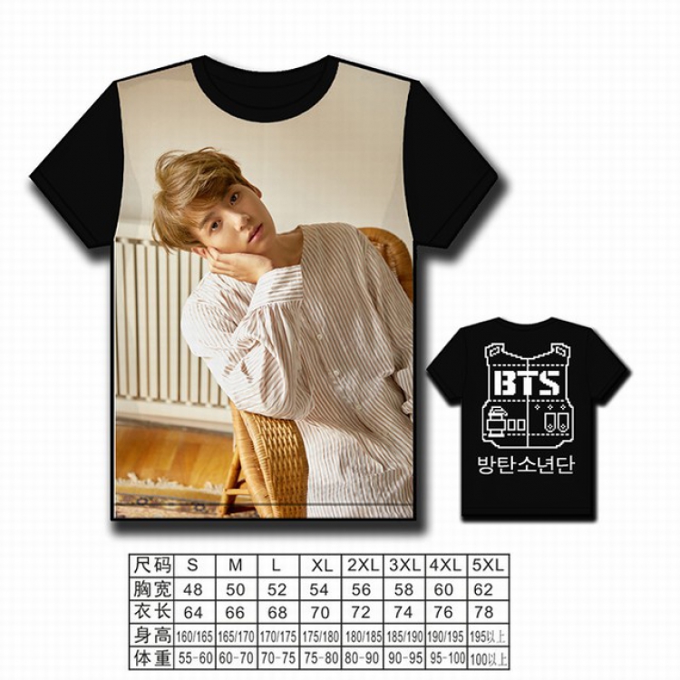 BTS Korean star full color printed short-sleeved T-shirt S M L XL 2XL 3XL 4XL 5XL