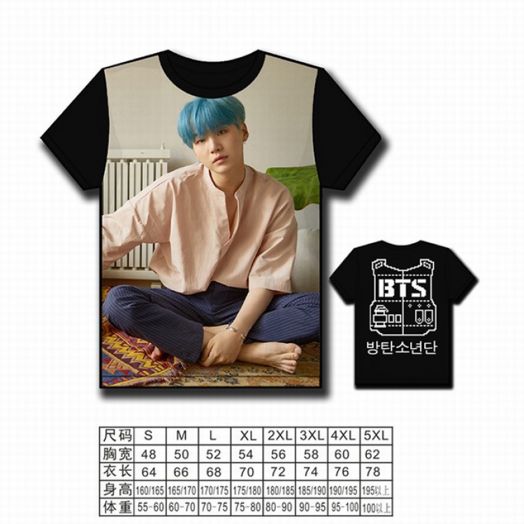 BTS Korean star full color printed short-sleeved T-shirt S M L XL 2XL 3XL 4XL 5XL