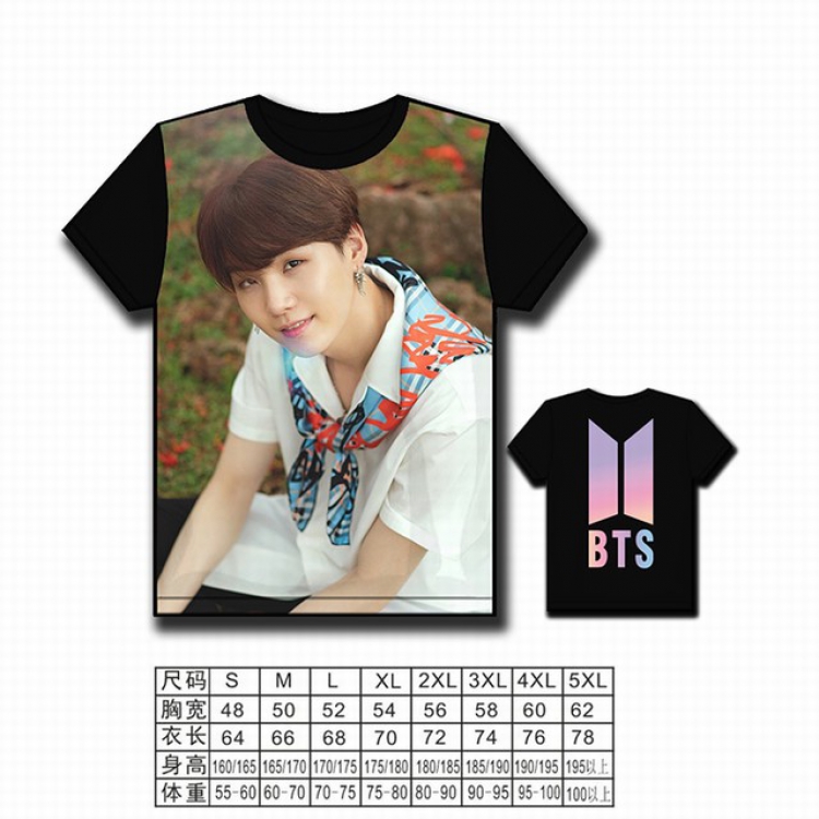 BTS Korean star full color printed short-sleeved T-shirt S M L XL 2XL 3XL 4XL 5XL