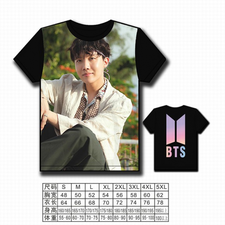 BTS J-HOPE star full color printed short-sleeved T-shirt S M L XL 2XL 3XL 4XL 5XL