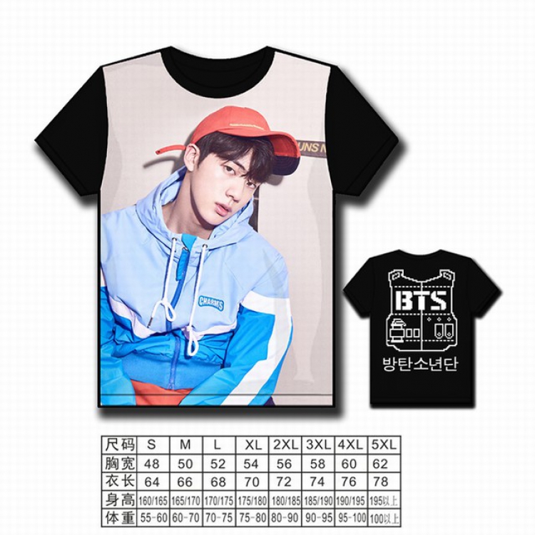 BTS Korean star full color printed short-sleeved T-shirt S M L XL 2XL 3XL 4XL 5XL
